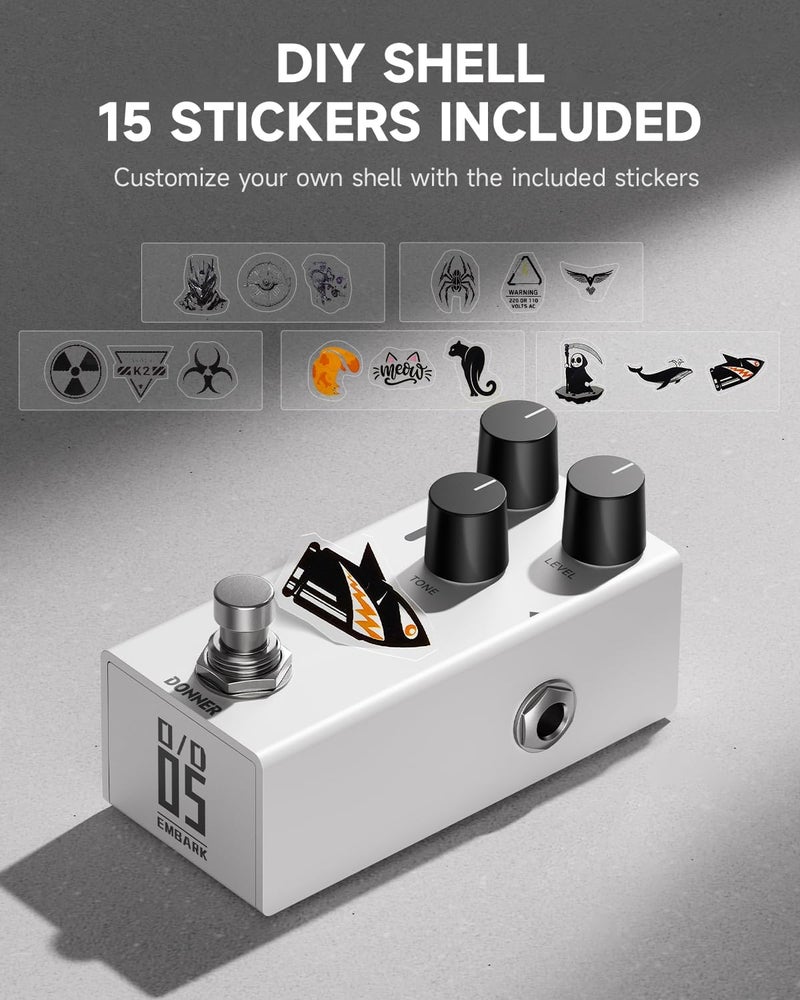 Donner EMBARK 05 Overdrive Guitar Pedal, DIY Shell, Electric Guitar, Tube Screamer, Analog Guitar Effect Pedal, True Bypass - Image 3